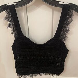 Zara Lace Sparkly Crop Top, S
